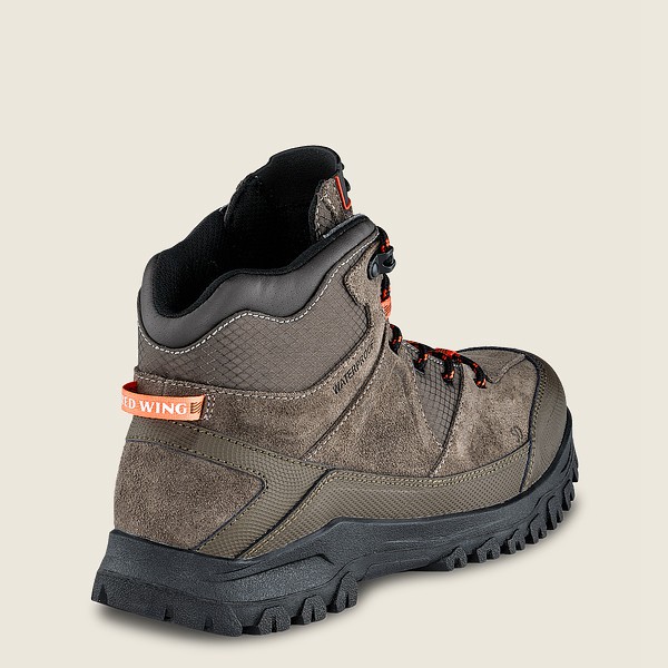 Red Wing Hiking Boots Grey Brown - Mens Trbo - 5-inch Waterproof Soft Toe - 7134-HWIUQ